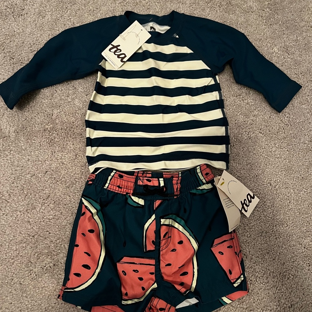 Baby Boys watermelon swim set. Tea collection.